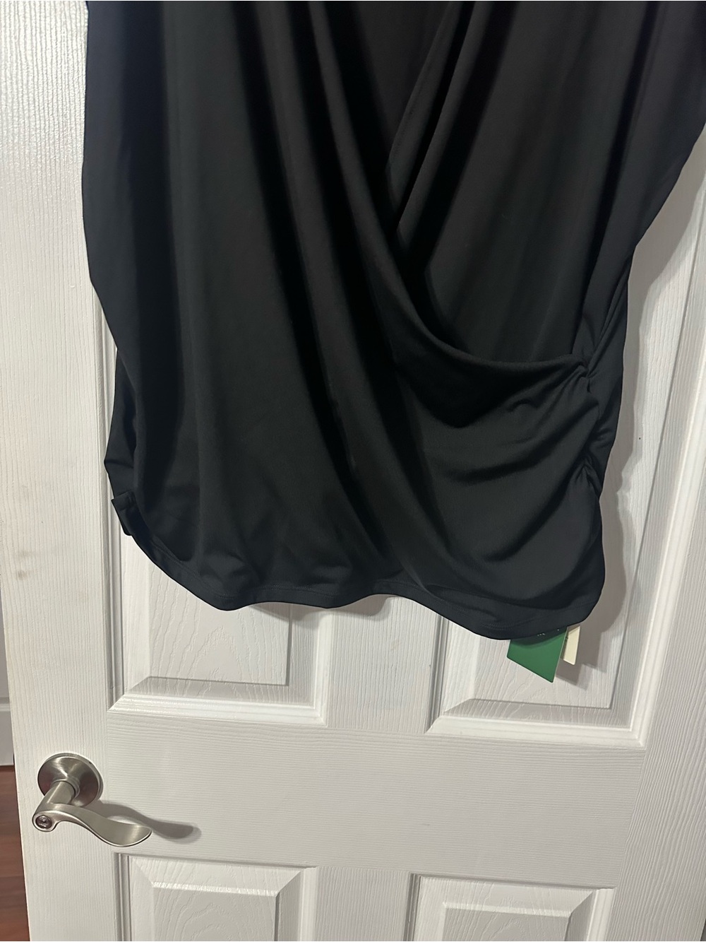 NWT Women's Halara Black Wrap-Style Drape Top - Picture 3 of 14